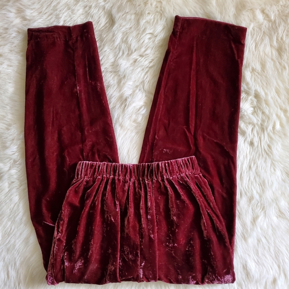 Madewell Red Velvet Tapered Pleat Pull-On Pants XS - Picture 8 of 15